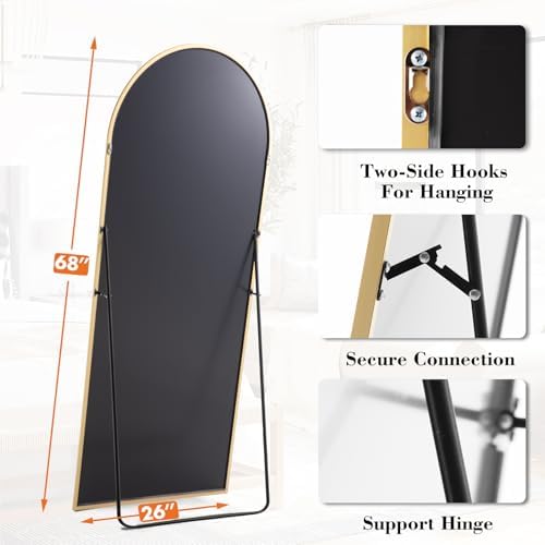 Sweetcrispy 65"x24" Arched Full Length Mirror, Full Body Mirror - Image 5