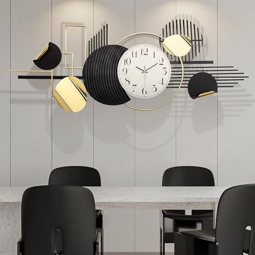 ERMOFAV Metal Wall Art, Abstract Modern Creative Geometric Round Art Decor 57" - Image 6
