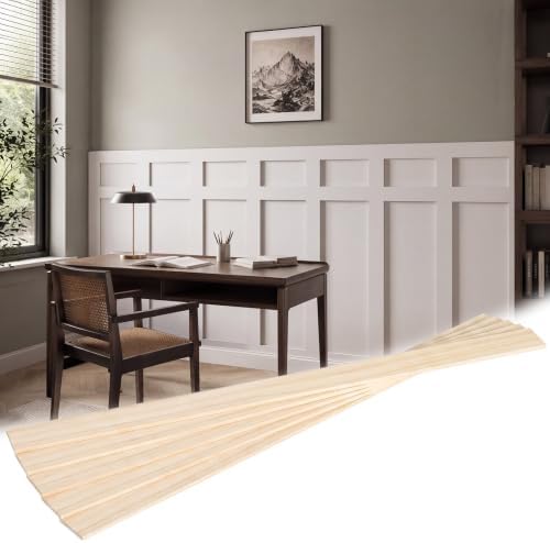 Paulownia Wood Wall Panel Board Batten Panel Kit 7.87ft x 3.94 ft by Memorywuu