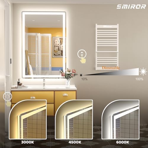 SMIROR 22x30 LED Lighted Bathroom Vanity Mirror - Image 5