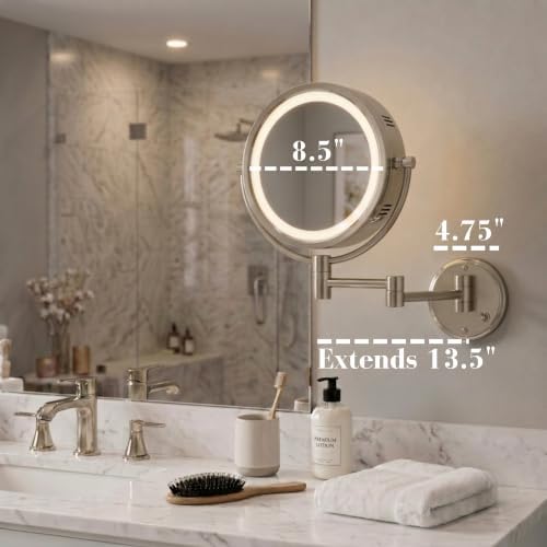 JERDON Hardwired Wall-Mount Makeup Mirror - Image 6