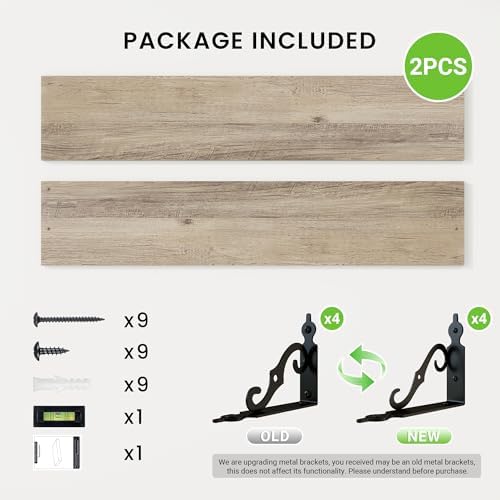 RICHFOCUS Floating Shelves for Wall Decor, 39.4W x 8D Shelves Set of 2 - Image 5