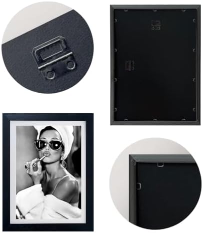 Framed Audrey Hepburn Wall Art Black and White Bathroom Canvas Print Trendy - Image 4