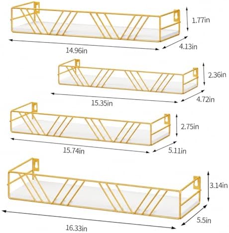 Amaoot Floating Shelves for Wall Set of 4, Wall Shelf Wood Floating Shelf - Image 2