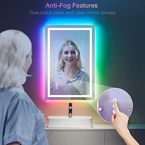 LOAAO 24"X36" RGB LED Bathroom Mirror - Image 5