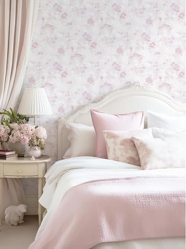 Dimoon 197"x17.3" Pink Wallpaper Floral Contact Paper Peel and Stick Wallpaper - Image 6