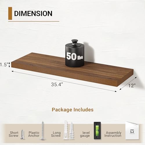 Vivelove Deep Floating Shelves 36 X 12 Inches - Image 3