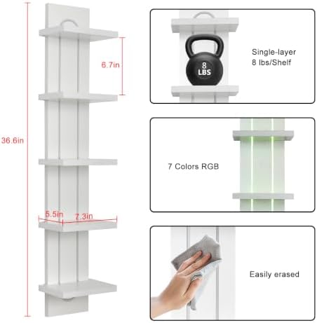 Homaterial RGB 5-Tier Floating Shelves - Image 3