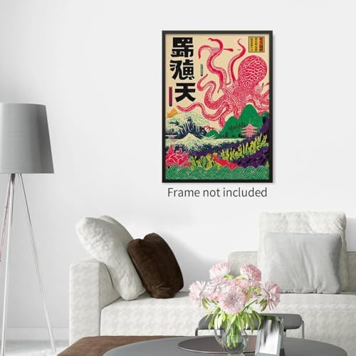 Japanese Wall Art Octopus Ocean Theme Canvas Print Vintage Ukiyo-e Sea Monster - Image 7