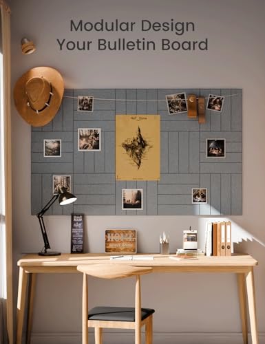 Fluxynara 48" x 36" Large Felt Bulletin Board，Slate Gray - Image 5