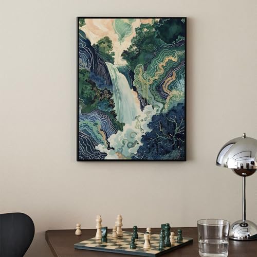 Japanese Landscape Black Framed Prints Poster Abstract Nature Mountain Canvas - Image 4