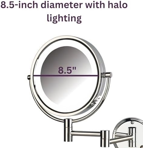 JERDON Lighted Wall-Mount Makeup Mirror - Image 3