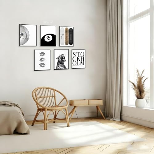Liacxony Stockholm Leopard Set of 6 Wall Art Posters Set Black and White - Image 5