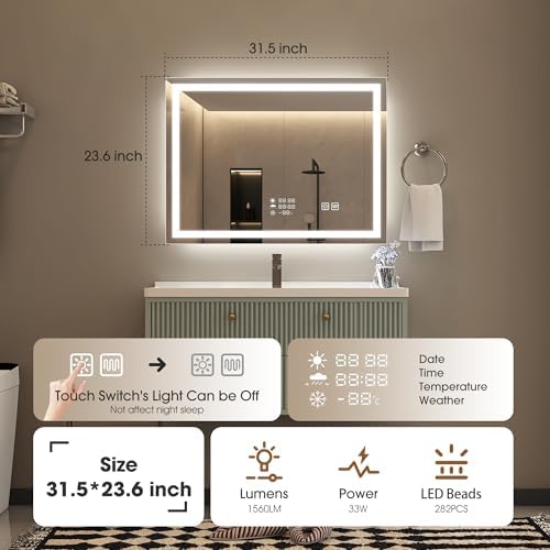 STARLEAD 24"x32" LED Bathroom Mirror - Image 2