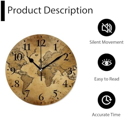 Round Analog Wall Clocks Non-Ticking Silent Clock Battery Operated Clcoks - Image 6