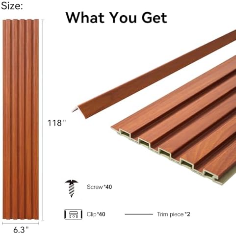 Slat Wall Panel 8-Pack, 118’’x6.3’’ - Image 2