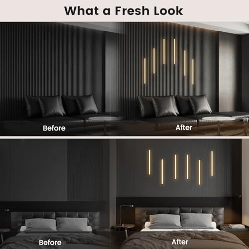 Wall Panel Lights 6pcs 3000K Warm White Adhesive Wood Slat Light - Image 6
