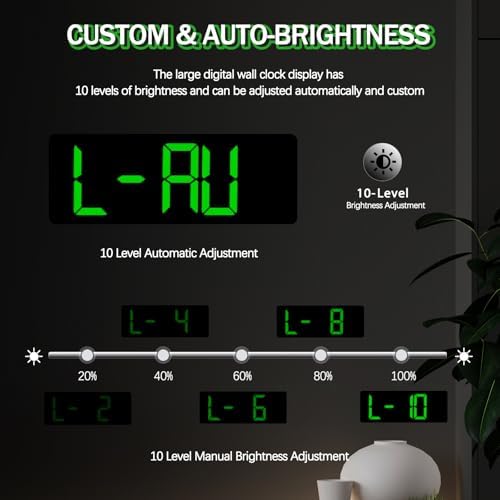 JoFomp 17.3" Large Digital Wall Clock, LED Digital Clock Large Display - Image 5