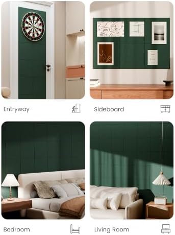 Bumusty 36"x 24" Large Felt Bulletin Board Tiles, Pine Green - Image 6