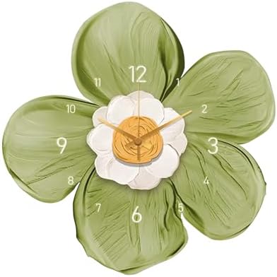 Ergocar Wall Clock, Art Deco Crystal Porcelain Flower Modern Wall Clock by Ergocar