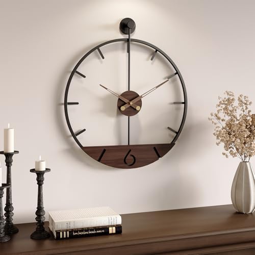 Cuspin 16 Inch Wall Clock Modern Farmhouse Walnut by Cuspin