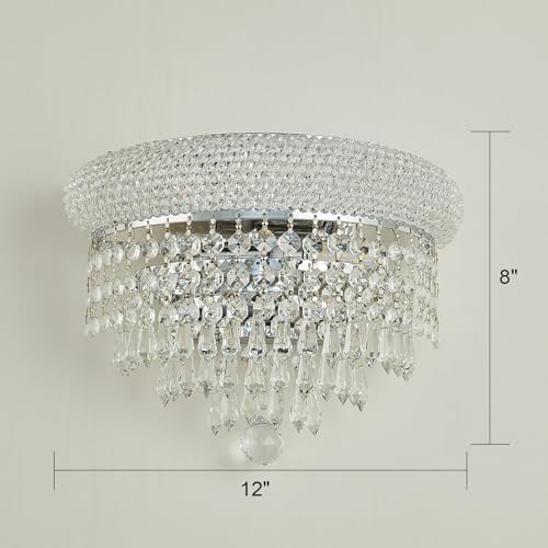 2-Lights Crystal Icicle Prisms Drops Wall Sconce Light - Image 2