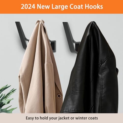 Coat Rack Hooks Wall Mounted Hold 50 lbs, Bath Towel Rope Large Hooks - Image 2