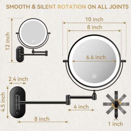 Auxmir 1X/30X Wall Mounted Makeup Mirror - Image 4
