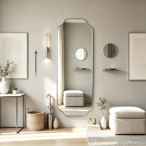ANDY STAR 18" x 48" Chrome Full Length Mirror, Large Rectangle Bathroom Mirror - Image 3