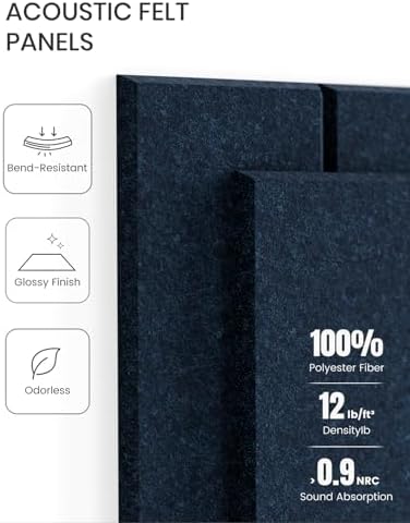 Fluxynara Felt Bulletin Board & Cork Board Alternative, Carbon Blue - Image 4