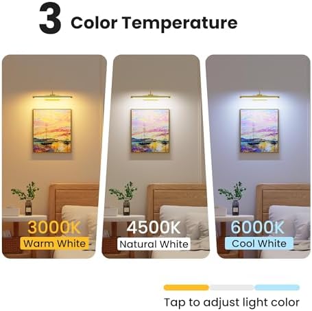 16" Gallery Picture Light with 1pcs Extra 6000mAh Battery- Brass Cordless - Image 4