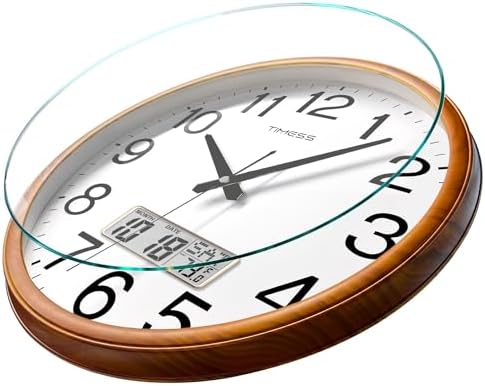 TIMESS Wall Clock, Classic Wood Style Finish, 16 Inch Non-Ticking Silent - Image 3