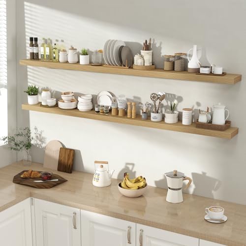 Acovy 72 Inch Floating Shelves for Wall 2 Pack, Wall Mounted Floating Shelf - Image 2