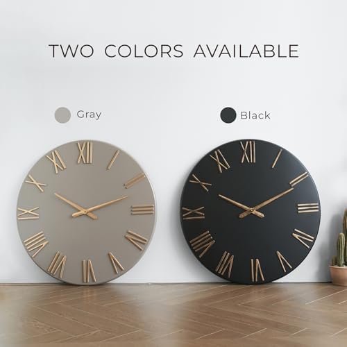 Extra Large Modern Wall Clock, 30 inch, Metal Face, Quartz Movement - Image 5