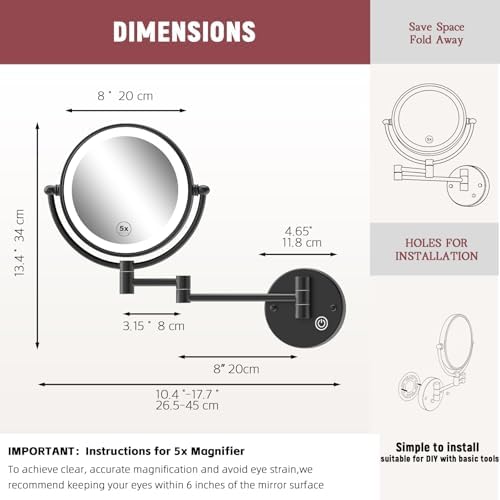 Wall Mounted Makeup Mirror - Image 6