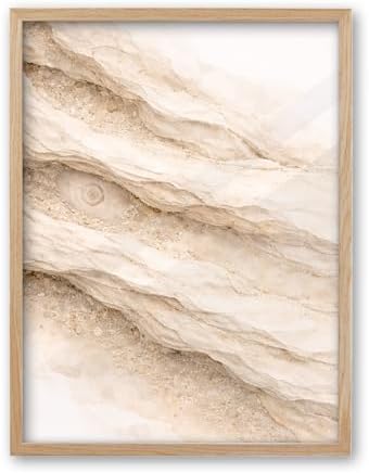 iHery 12x16in Beige Limestone Framed Abstract Wall Art by iHery