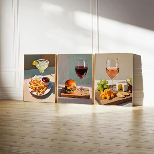 Set of 6 Quirky Cocktail Poster Martini and Cheese Crackers Cocktail Posters - Image 4
