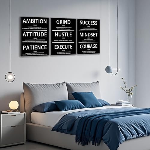 3 Panel Print Canvas Wall Art Motivational Office Wall Decor Painting - Image 2