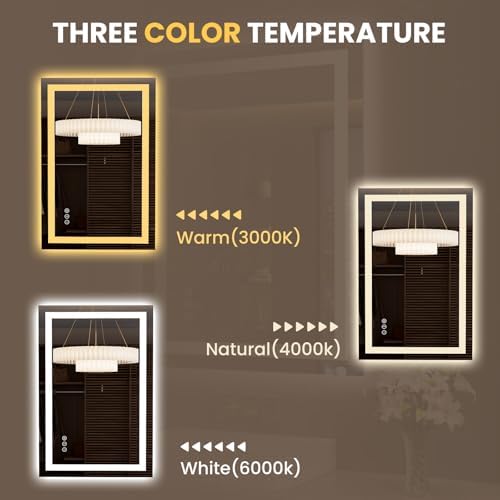 LOAAO 23.6"x35.4" LED Bathroom Mirror - Image 6
