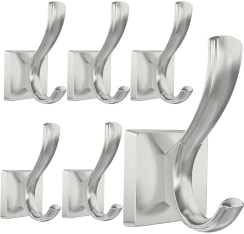 TOFIIGREM Silver Coat Hooks for Wall, Bath Robe Hook for Bathroom, Entryway Hat by TOFIIGREM