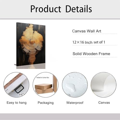 Tree Ring Wall Art Framed, Modern Nature Decor - Image 7