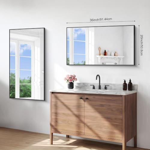 BONEWEI 20x36 inch Bathroom Mirror 2-Pack, Wall Mounted Bathroom Frame Vanity - Image 7