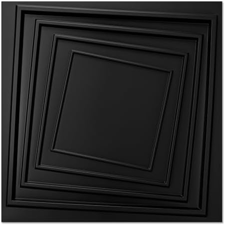 Art3dwallpanels PVC Ceiling Tiles 24 Pack Black by Art3dwallpanels