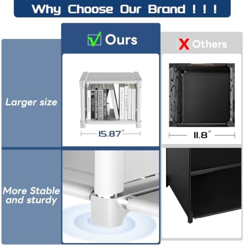 18 Cube Storage Organizer Closet, Metal Book Shelf - Image 5