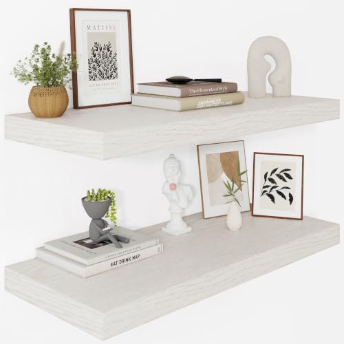 Vivelove 12 Deep Floating Shelves 30x12” Set of 2 by VIVELOVE