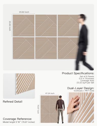 JaneTech Acoustic Wall Panels 23.62 x 23.62 Inch, Decorative Acoustic Wall - Image 6