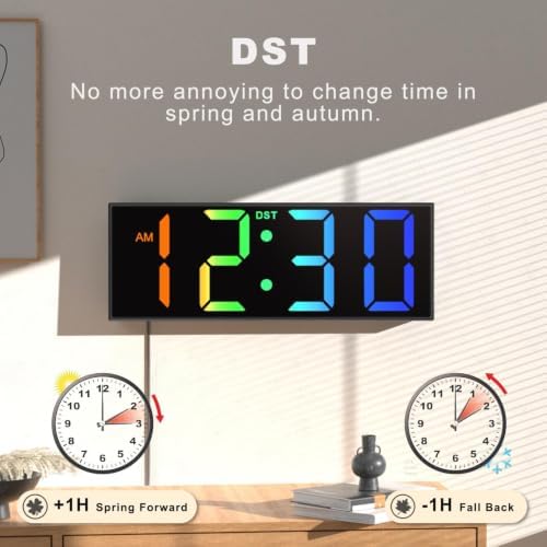 JALL 12'' Digital Wall Clock Large LED Display, Wall Clock - Image 5
