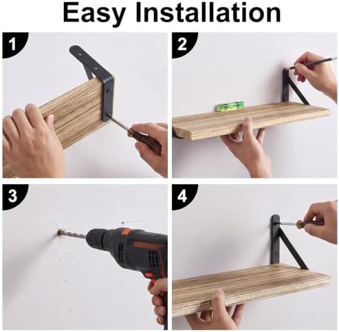 Fixwal Width 4.75 Inches Floating Wall Shelves, Light Carbonized - Image 4