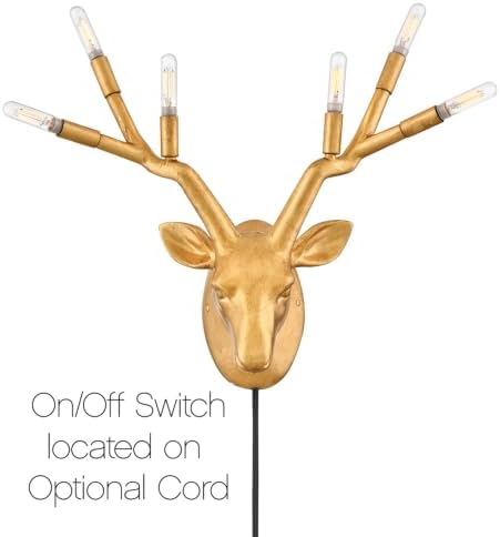 Hinkley Stag 6-Light Wall Sconce Deer Head w/Antlers, Distressed Brass - Image 5