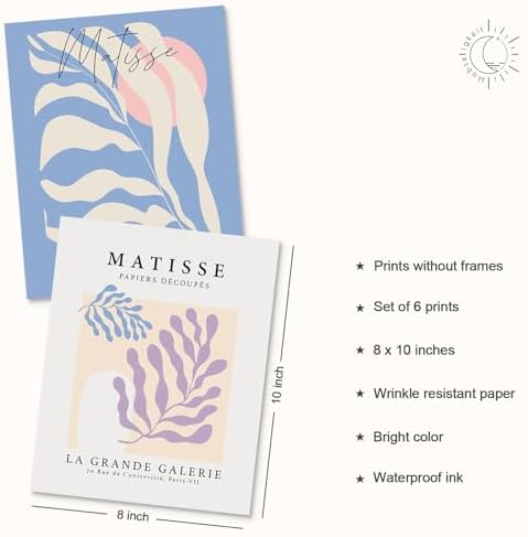 Habseligkeit Blue Matisse Wall Art Prints, Retro Abstract Posters - Image 2